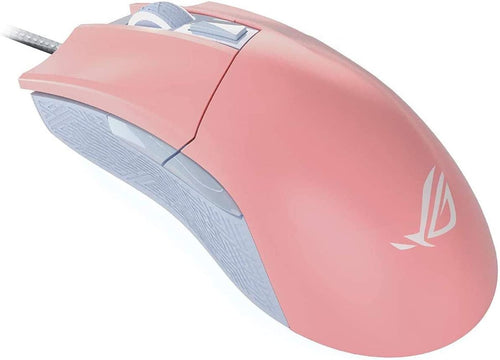 ASUS Optical Gaming Mouse - ROG Gladius II Origin Limited Edition PNK | Ergonomic Right-Handed PC Gaming Mouse for FPS Games | 12000 DPI Optical Sensor | Aura Sync RGB, ROG Armoury II | Pink